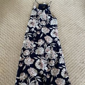 Floral dress navy white and light pink